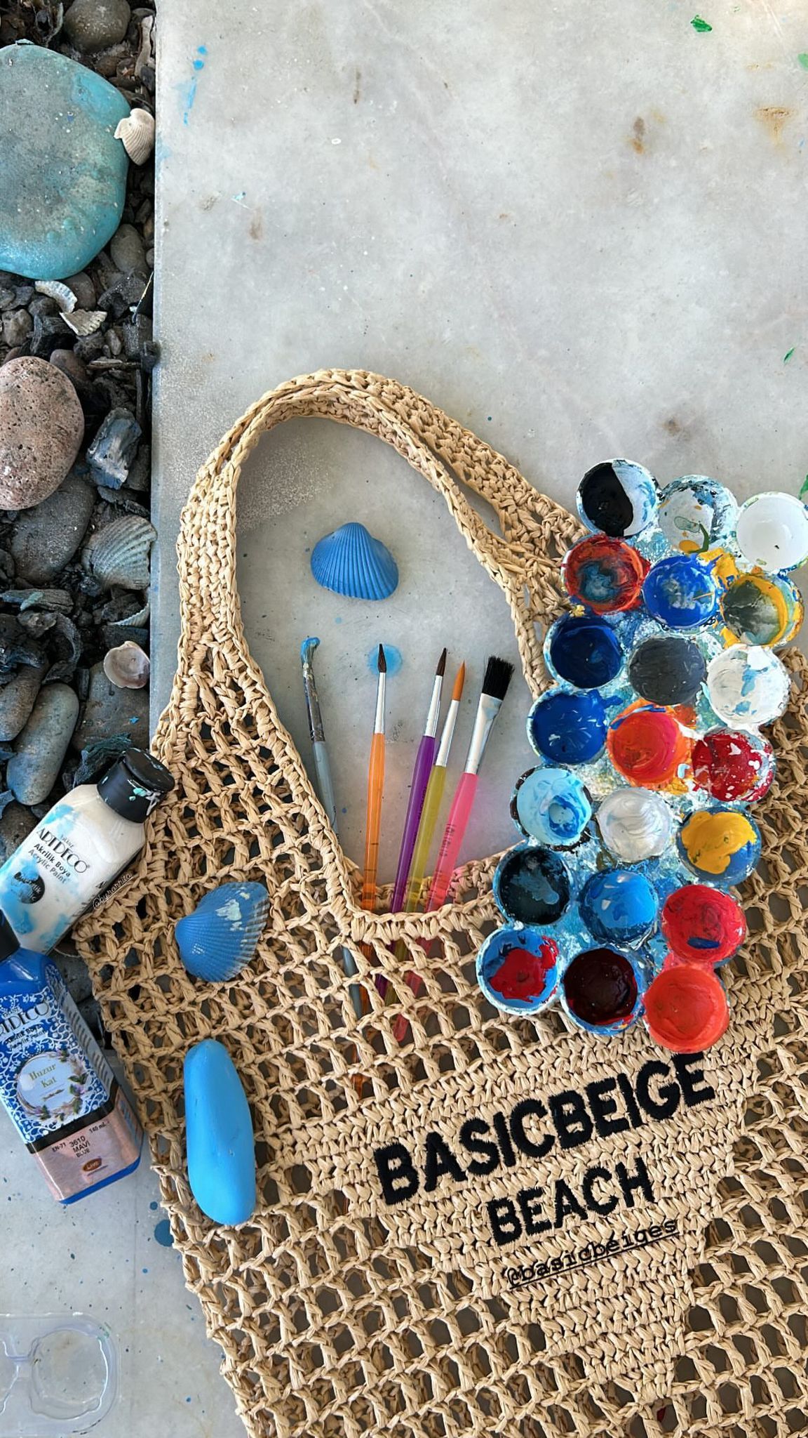 BASICBEIGE BEACH TOTE BAG